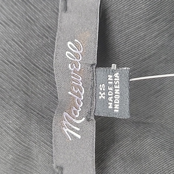 Madewell V-Neck Button-Front Shirt in True Black size XS NWT NO457 - Picture 7 of 12